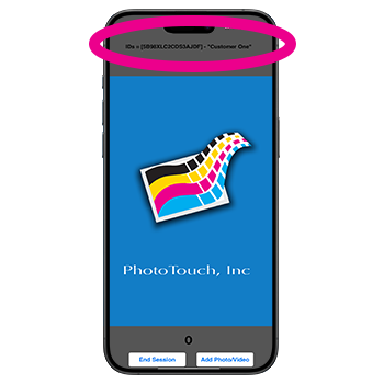 PhotoTouch + App on iPhone