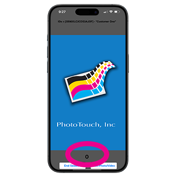 PhotoTouch + App on iPhone